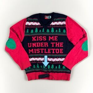 Forum Novelties Kiss Me Under The Mistletoe Christmas Sweater Red & Green XL